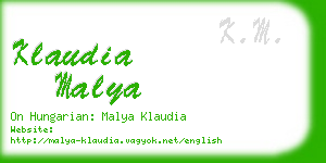 klaudia malya business card